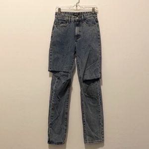 Nasty gal high waisted distressed mom jeans